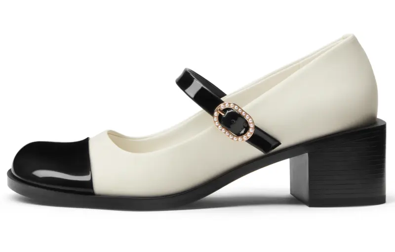 CHARLES&KEITH Small Ck Pu Chunky Heel Mary Jane Shoes 5.1cm Women's