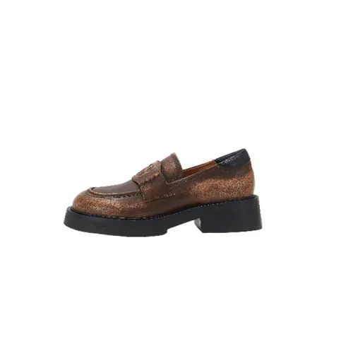 Teenie Weenie Cow Leather Loafers Women's Brown