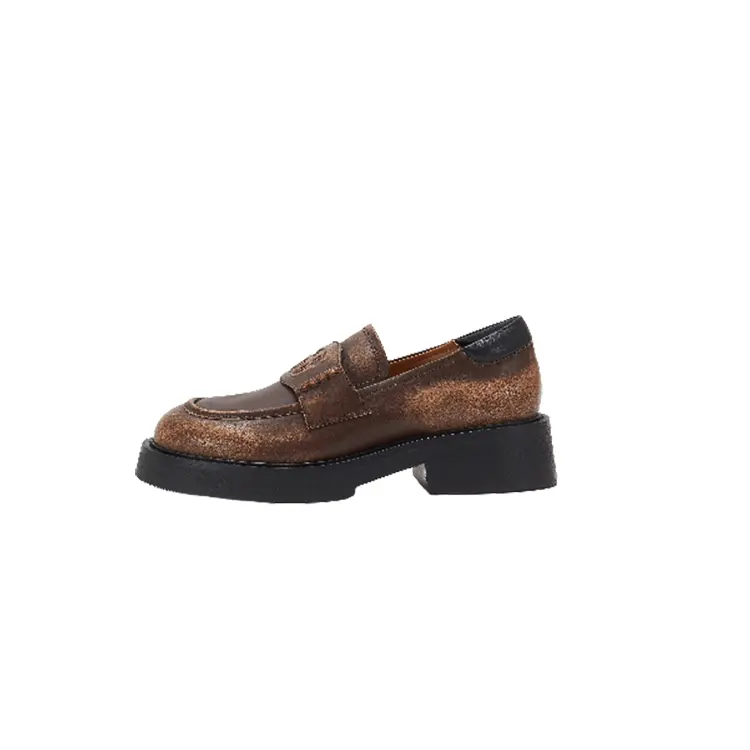 Teenie Weenie Cow Leather Loafers Women's Brown