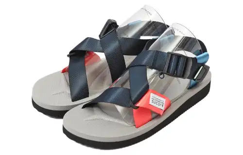Suicoke Leather Beach Sandals Men's Blue Gray