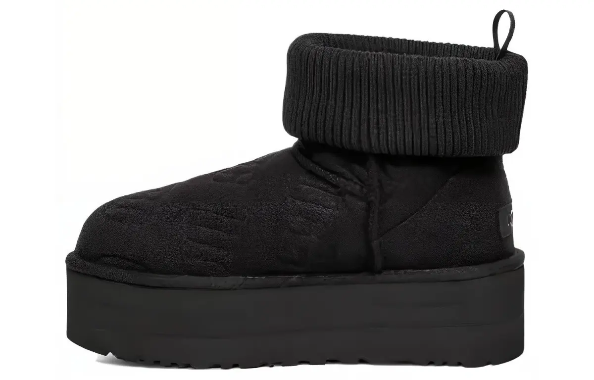 UGG Classic Mini Platform Felted Boot Black Women's