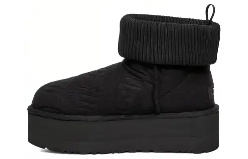 UGG Classic Mini Platform Felted Boot Black Women's