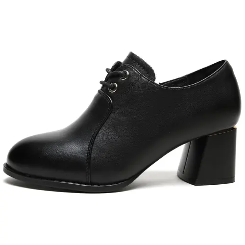 Mulinsen first-layer cowhide, fashionable, elegant, casual and versatile for ladies, classic, non-slip, wear-resistant, soft sole, comfortable, taller and slimmer, thick heels, high heels, 6.0cm, women's style