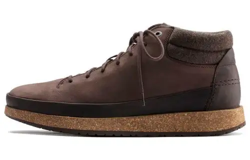 Birkenstock Leather High top Casual Shoes Unisex Brown Regular