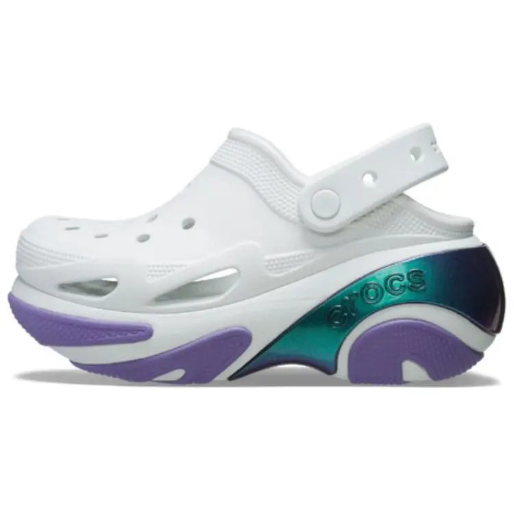 Crocs Bubble Crush Reflector Clogs Unisex White Purple