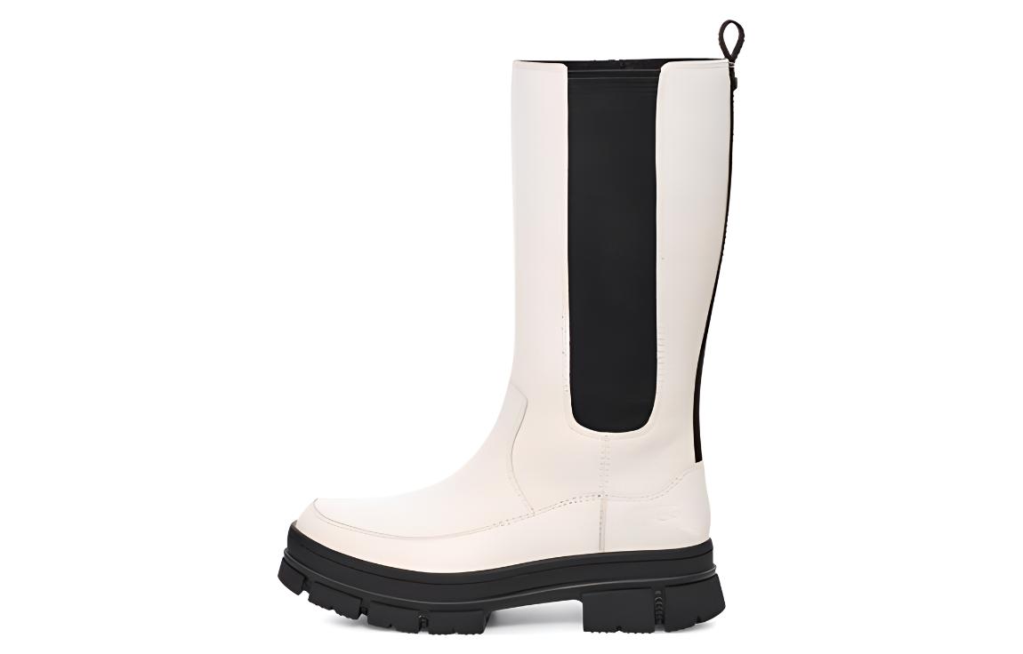 UGG Ashton High Chelsea Leather Comfortable Casual Mid-calf Chelsea Boots Women's White