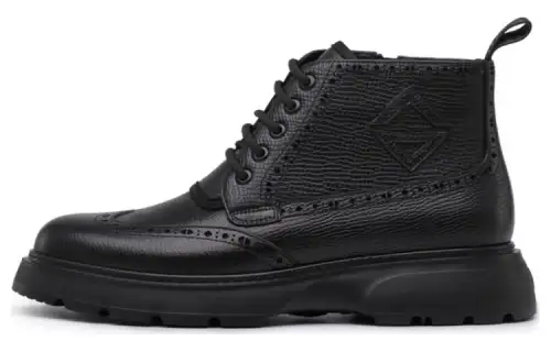 Chrisdien Deny Cow Leather Ankle Boots 4cm Men's Black