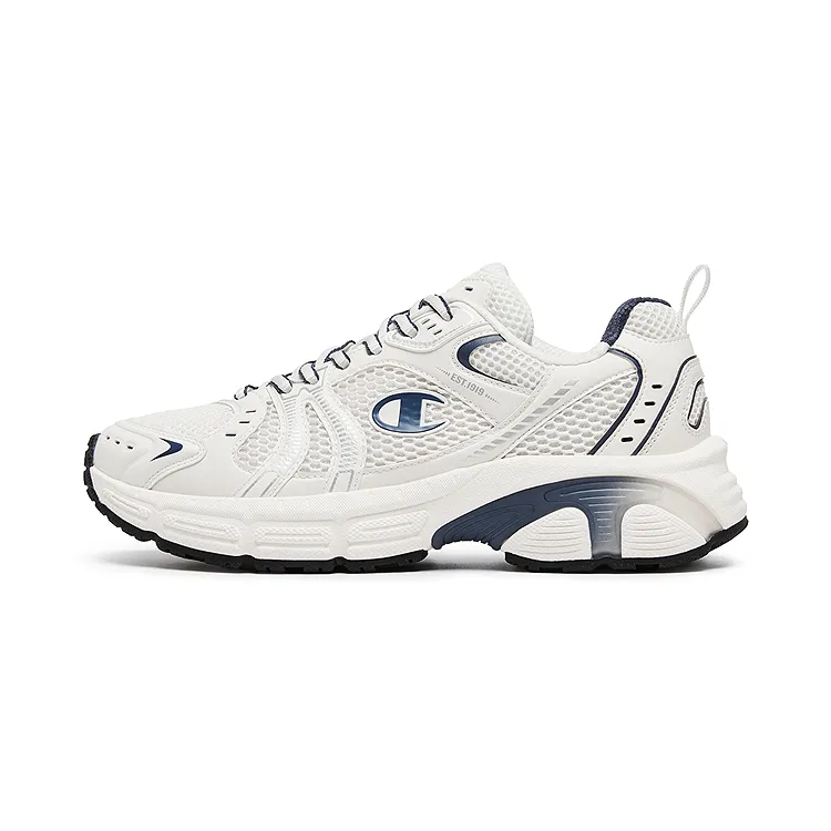 Champion Synthetic Leather, Textile Low top Running Shoes Women's Milk White/Midnight Blue