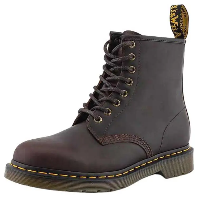 Dr.Martens Cow Leather Short Combat Boots Unisex Black