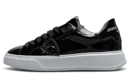 PHILIPPE MODEL Patent Leather Stylish Skateboarding Shoes Women's Black