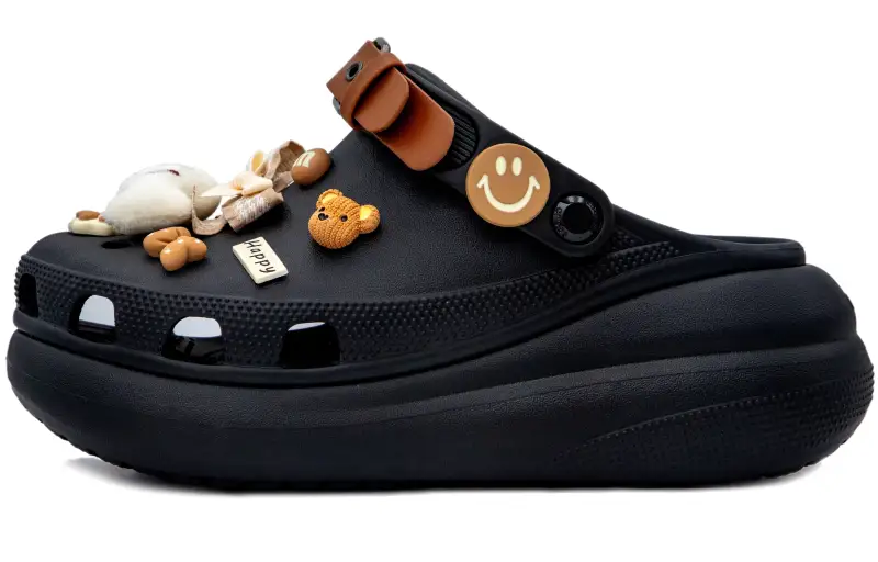 Crocs Classic Crush Charming Girl Clogs Women's Black