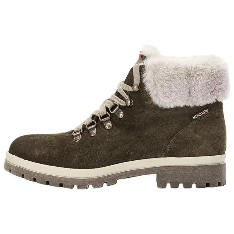 MEPHISTO Cow Leather Short Combat Boots 3.5cm Women's
