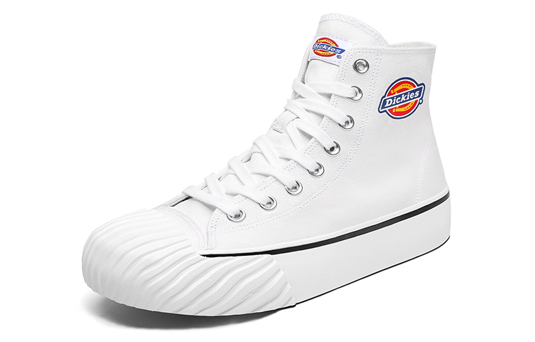 Dickies Classic And Versatile High top Canvas Shoes Unisex White