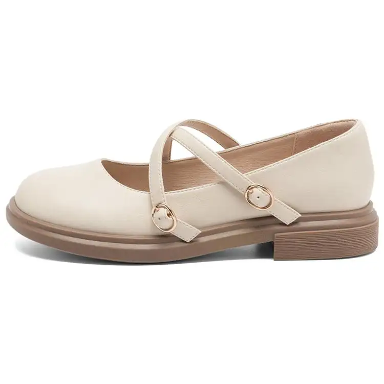 AGSDON Pu Chunky Heel Mary Jane Shoes 3cm Women's