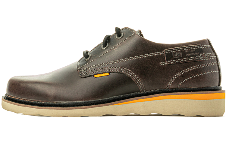 CAT Top Grain Cow Leather Casual Shoes Men's Dark Gray