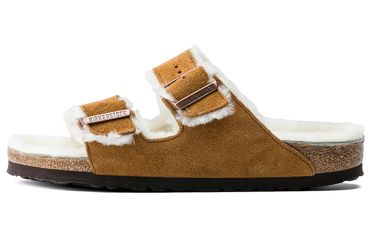 Сабо Birkenstock Arizona shearling (коричневые)