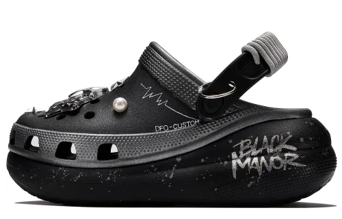 Crocs Crush Clog ADCDAVINCI Custom, Night Star Clogs Unisex Silver Black
