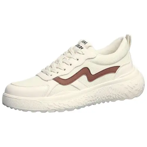 JANE HARLOW Textile, Synthetic Leather Breathable And Lightweight Low top Casual Shoes Men's White