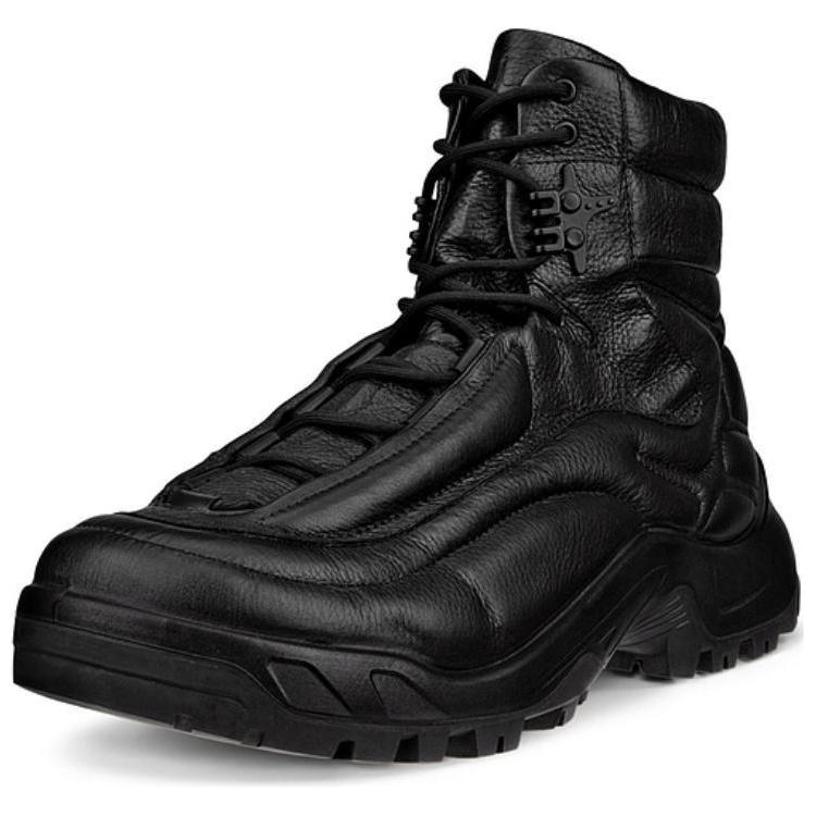 Ecco Cow Leather High top Mountaineering & Hiking Shoes Men’s Black