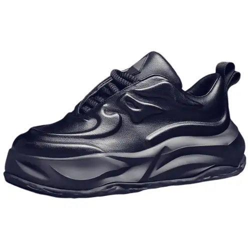 JANE HARLOW Top Grain Cow Leather Low top Casual Shoes Men's Black