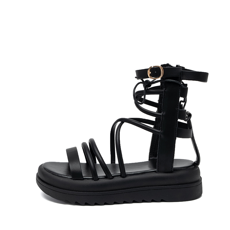 AGSDON artificial leather, fashionable and personalized thick sole, trendy skirt, Roman sandals, 4.5cm, women's style