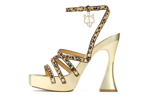 Naked Wolfe Sofia One Strap Sandals 13cm Women's Gold