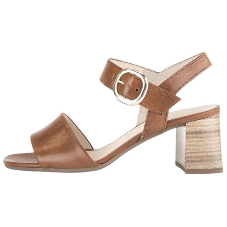 Gabor Leather One Strap Sandals 5CM Women's Camel