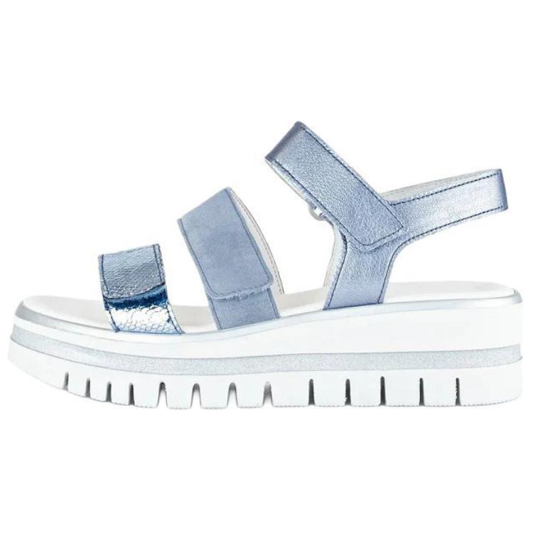 Gabor Patent Leather One Strap Sandals 1.5cm Women's Blue