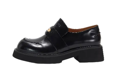 Teenie Weenie Cow Leather Casual Shoes Women's Black