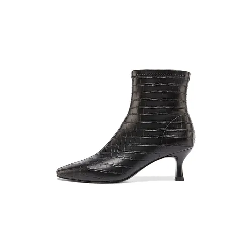 D FUSE SCANDINAVIA Microfiber Leather Ankle Boots 6CM Women's