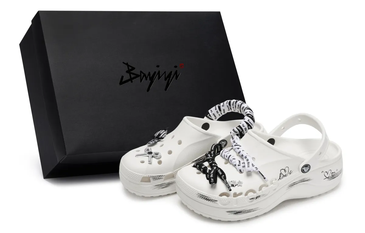 Crocs Baya Platform Clog 811 Manufacturing, Escape Plan, Special Shoe Box Clogs Women's Black White