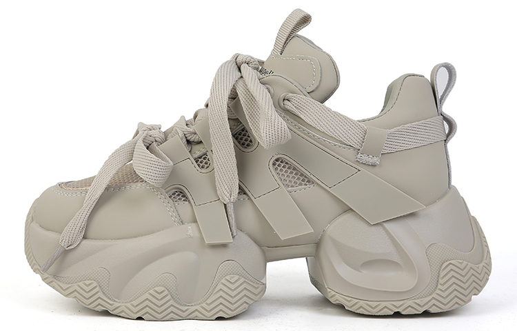 La Chapelle Cow Leather Height Increasing Low top Chunky Sneakers Women's