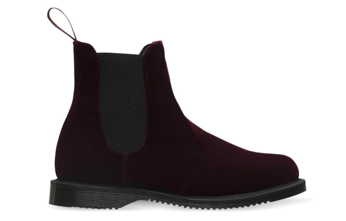Dr. Martens Dr.Martens Flora Velvet 'Cherry Red' Women's