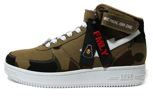 Jessie Reyez x A BATHING APE STA MID Stylish Skateboarding Shoes Women's Camouflage