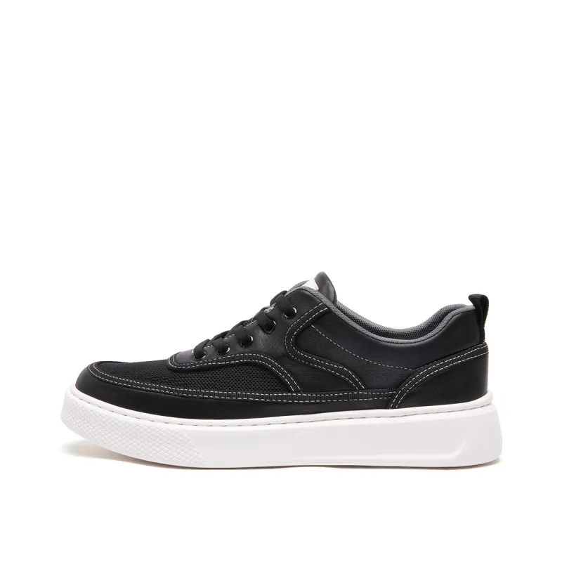 Anthony Miles Cow Leather Slip Resistant, Breathable, Lightweight Low top Casual Shoes Men's Black