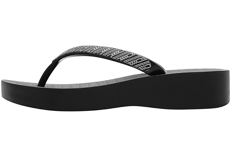 Ipanema Rubber Sole Slip Resistant Flip Flops Women's Black Gray
