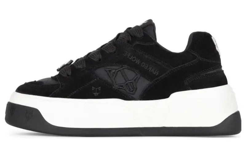 Naked Wolfe Crash Platform Slip Resistant Low top Skateboard Shoes Women's Black White