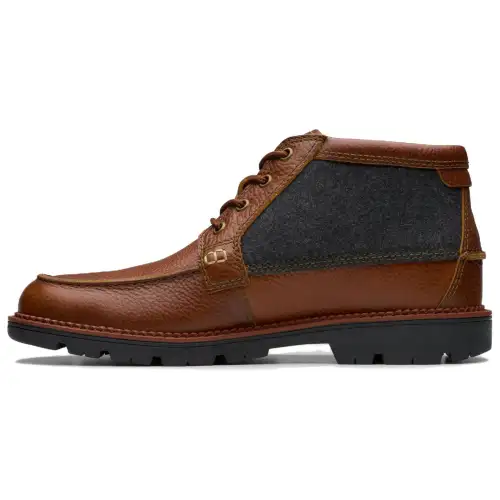 Clarks Leather Short Combat Boots Men's Brown