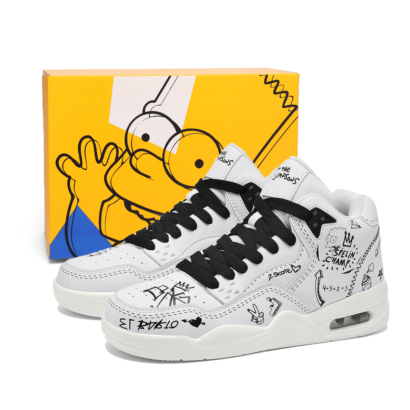 Кеды The Simpsons SPXFW240192U (бело-бежевые с красным)