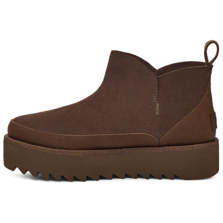 UGG Thermal Abrasion Resistant Fleece Lined, Fashion Comfortable Short Snow Boots Women's Dark Brown