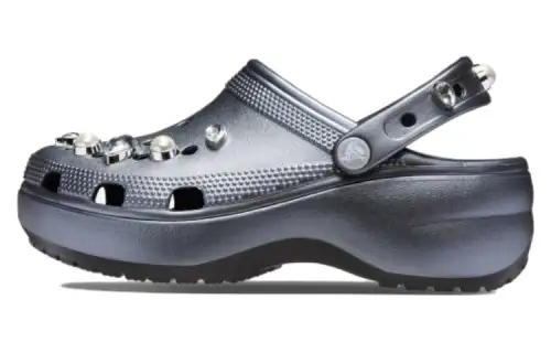 Crocs Classic Cloud Clogs Women's Silver Black