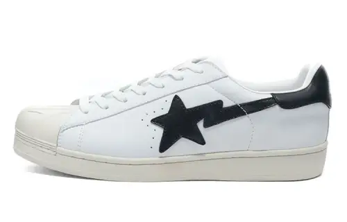 A BATHING APE Skull STA Stylish Skateboarding Shoes Men's White