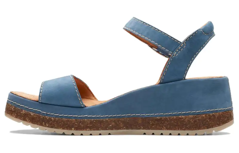 Clarks KASSANDA LILY Cow Leather One Strap Sandals Women's Blue