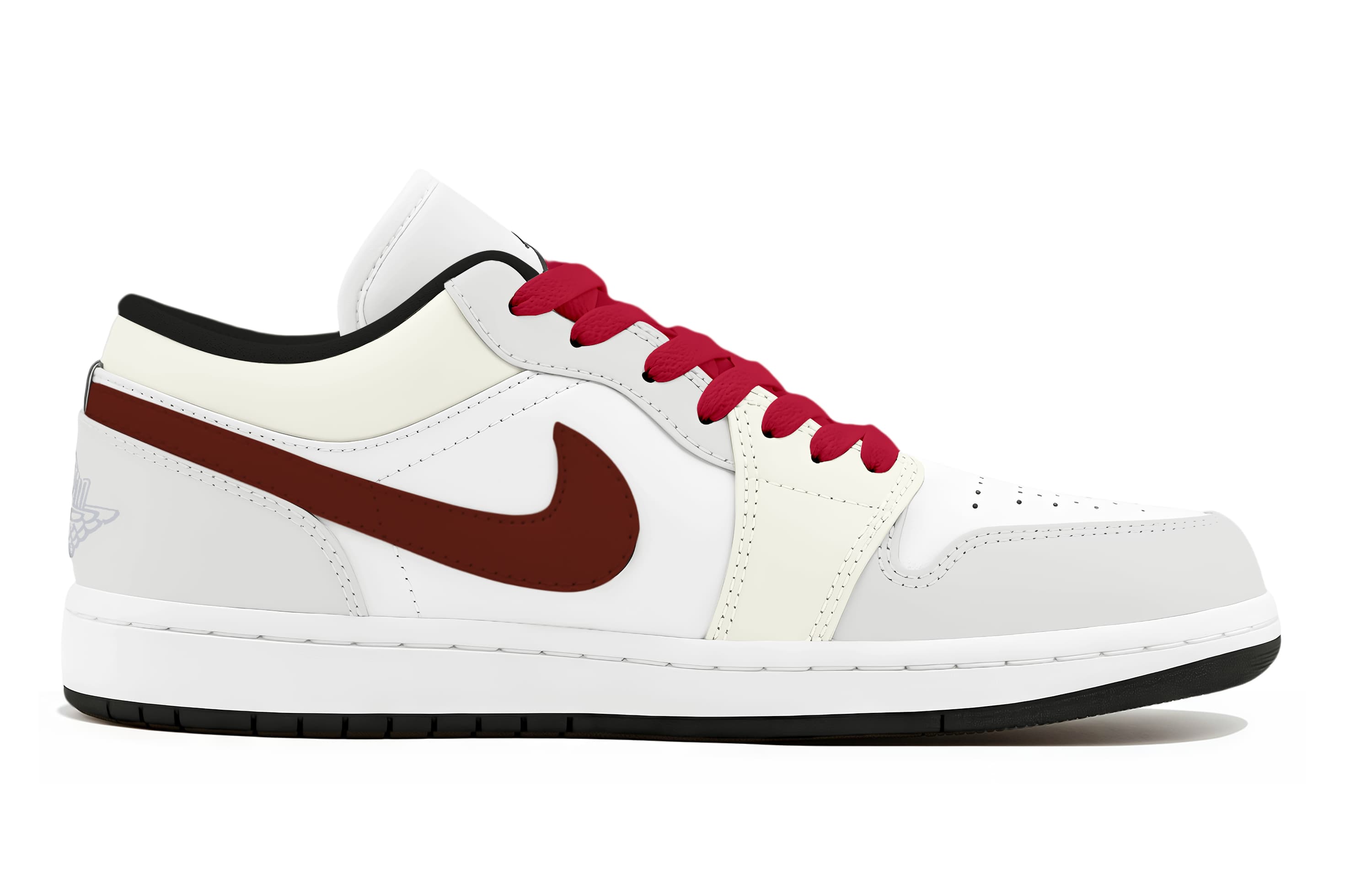 Jordan Air Jordan 1 Low top Vintage Basketball Shoes Unisex Red White