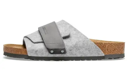 Birkenstock Kyoto Natural Leather Felt Narrow Fit 'Light Grey'
