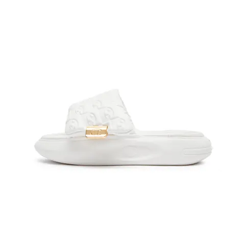 Champion Campus EVA Leather Patchwork Quiet Slide Slippers Women's White