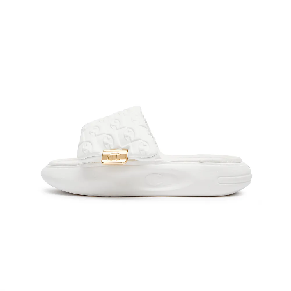 Champion Campus EVA Leather Patchwork Quiet Slide Slippers Women's White