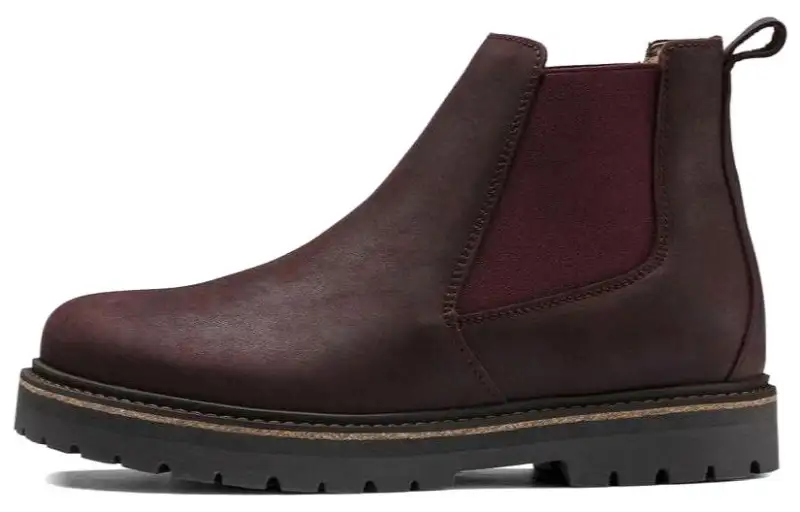 Birkenstock Leather Ankle Length Chelsea Boots Women's Red Narrow