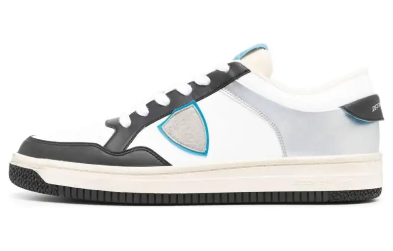 PHILIPPE MODEL Leather Low top Skateboard Shoes Men's White Black Blue