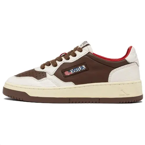 AUTRY Leather Low top Skateboard Shoes Women's Brown White